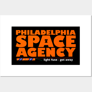 Philadelphia Space Agency — Light Fuse / Get Away (orange/white) Posters and Art